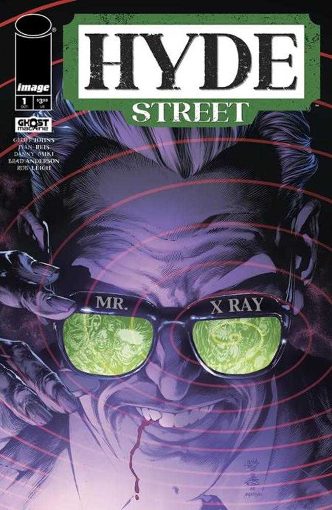 Comic book cover with a man wearing glasses that read "Mr. X Ray."