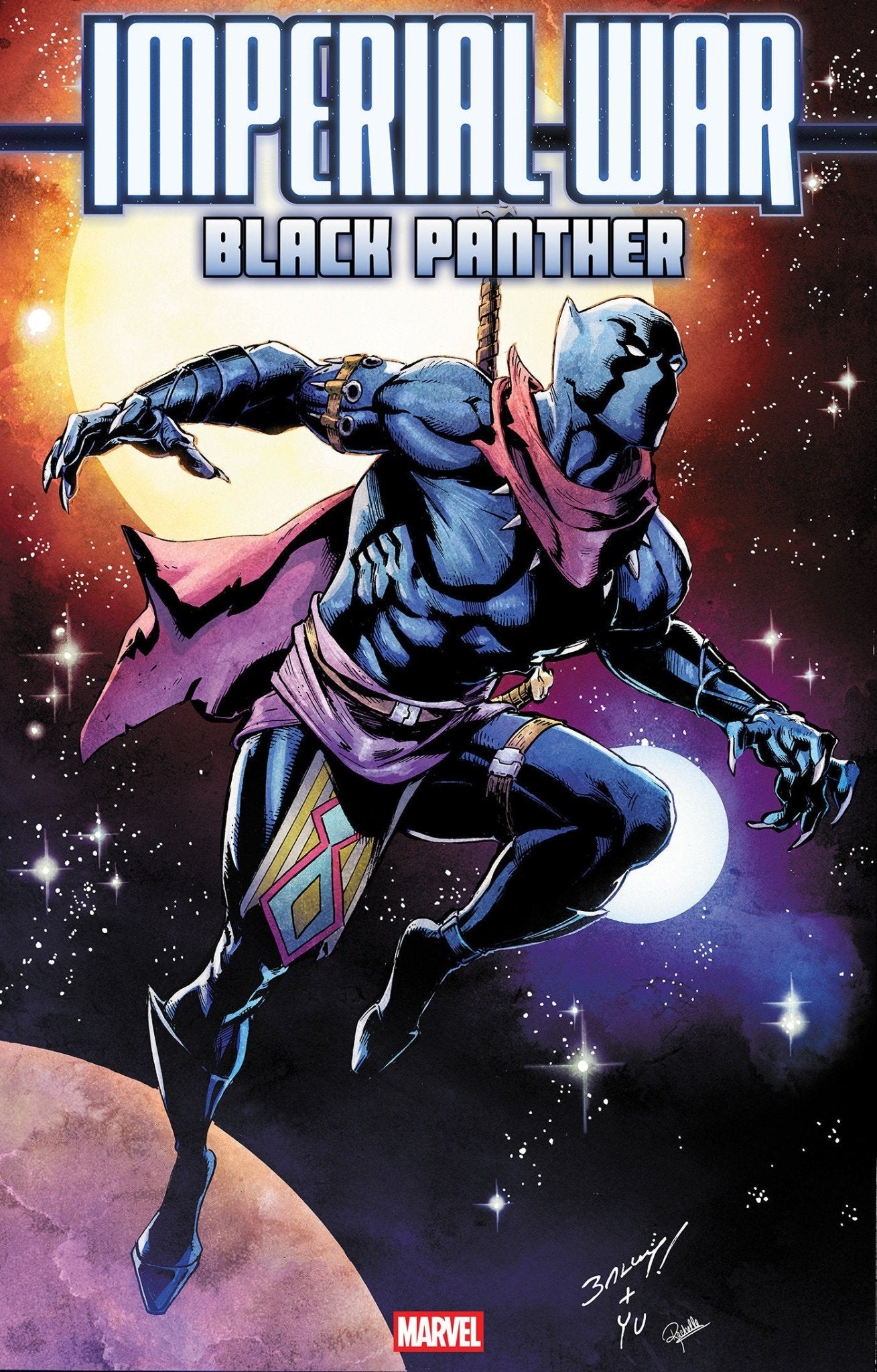 Guerra Imperial: Pantera Negra n.° 1, variante del personaje de Mark Bagley