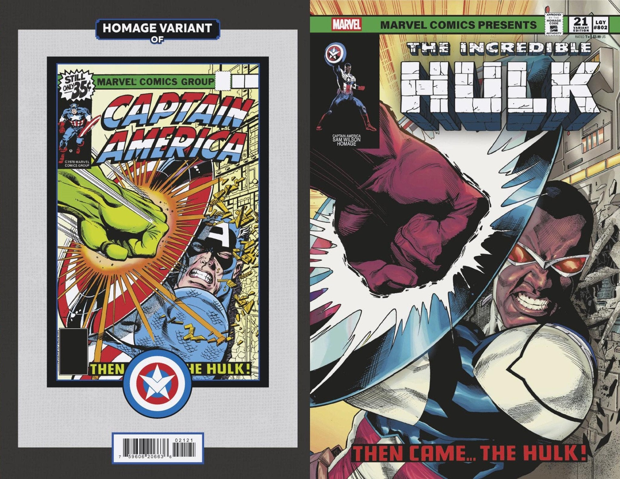Incredible Hulk 21 Captain America Sam Wilson Homage Variant - Cadets Toys & Comics