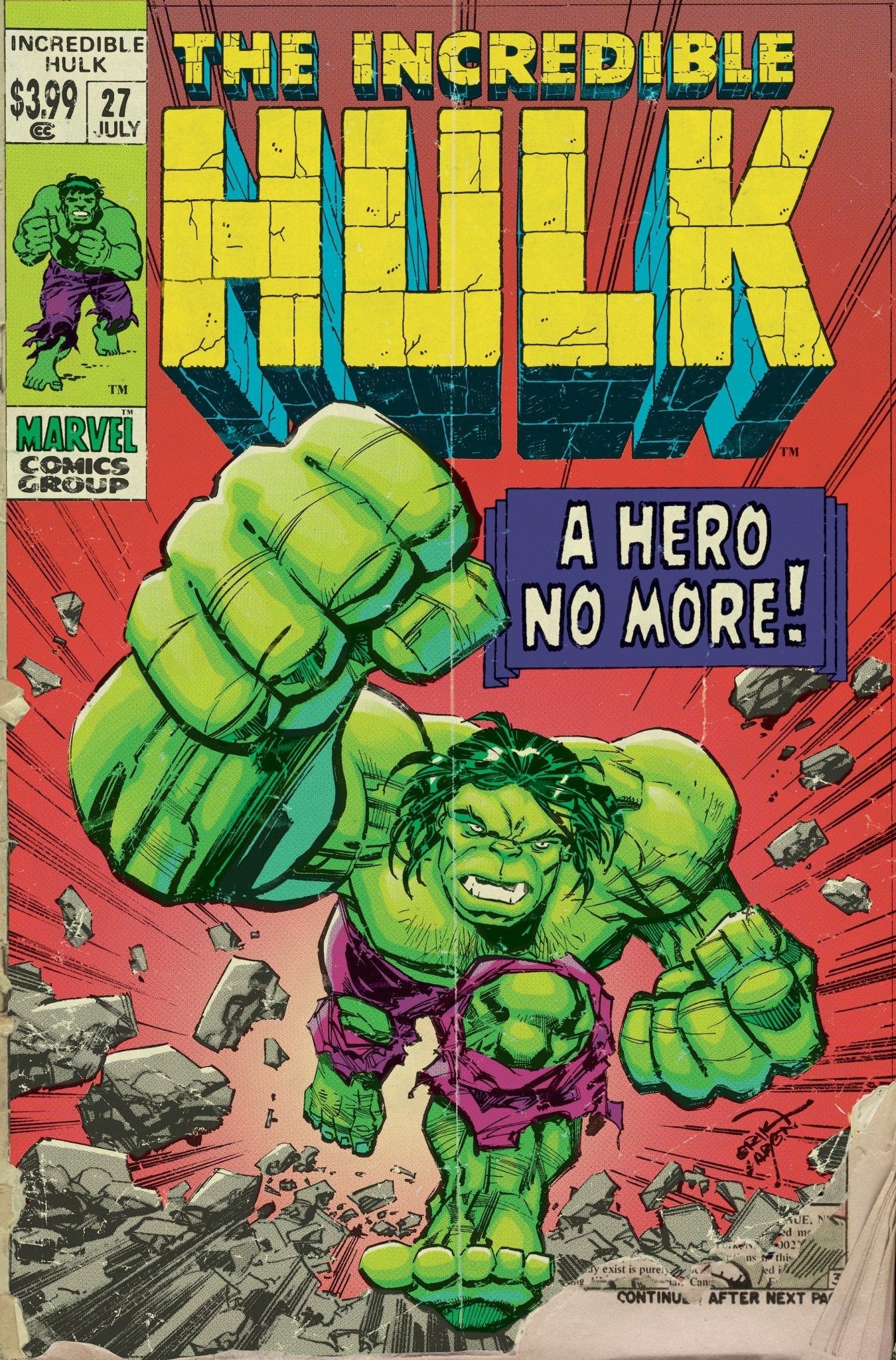 El Increíble Hulk n.° 27, variante Retrovision de Erik Larsen