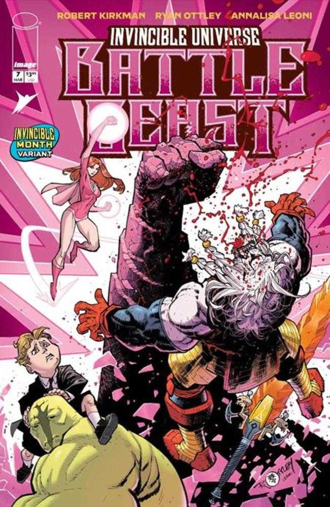 Invincible Universe Battle Beast 7 Cover H Ryan Ottley & Annalisa Leoni Invincible Team Up Variant - Cadets Toys & Comics