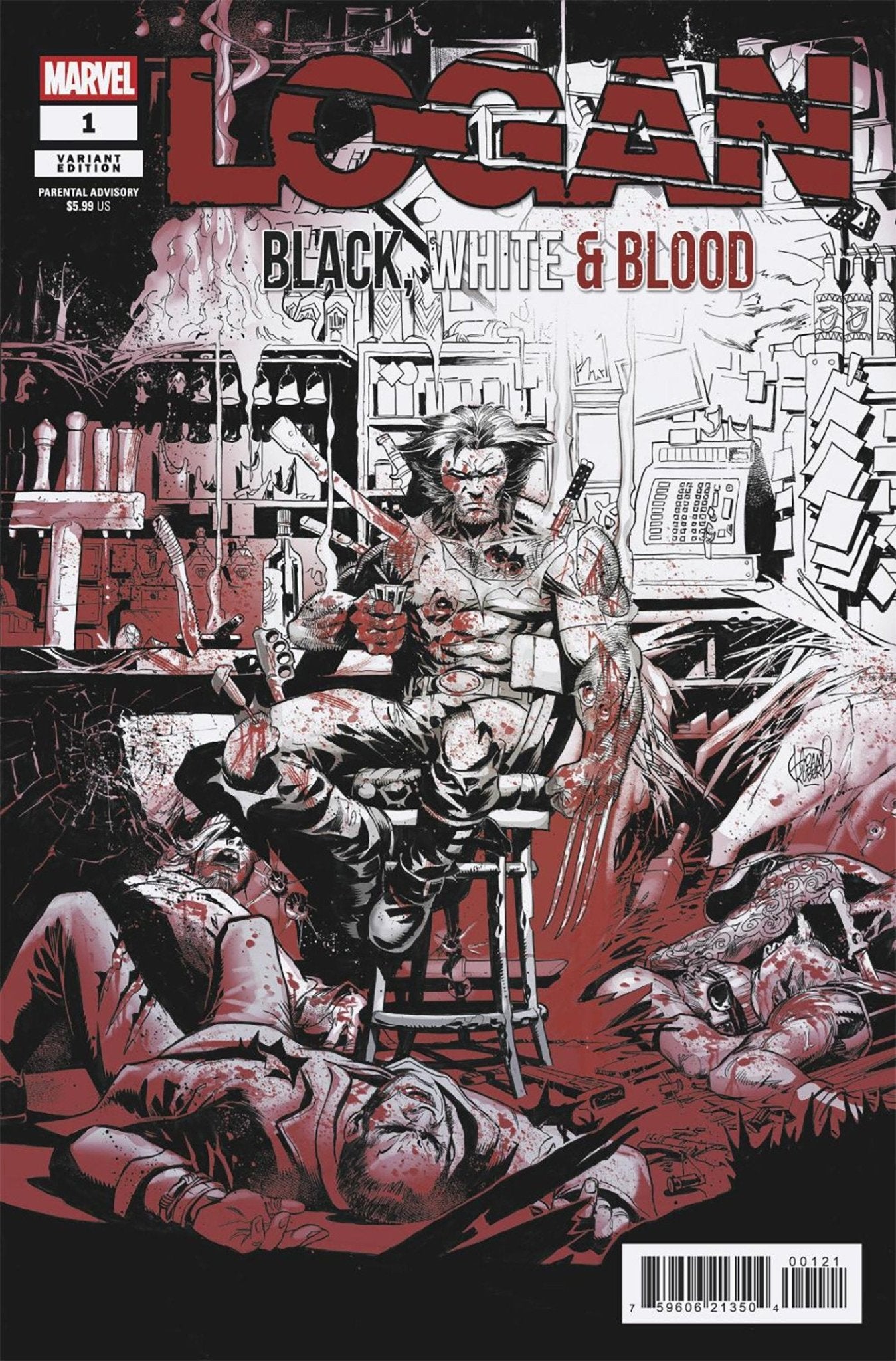 Logan: Black, White & Blood 1 Adam Kubert Variant - Cadets Toys & Comics
