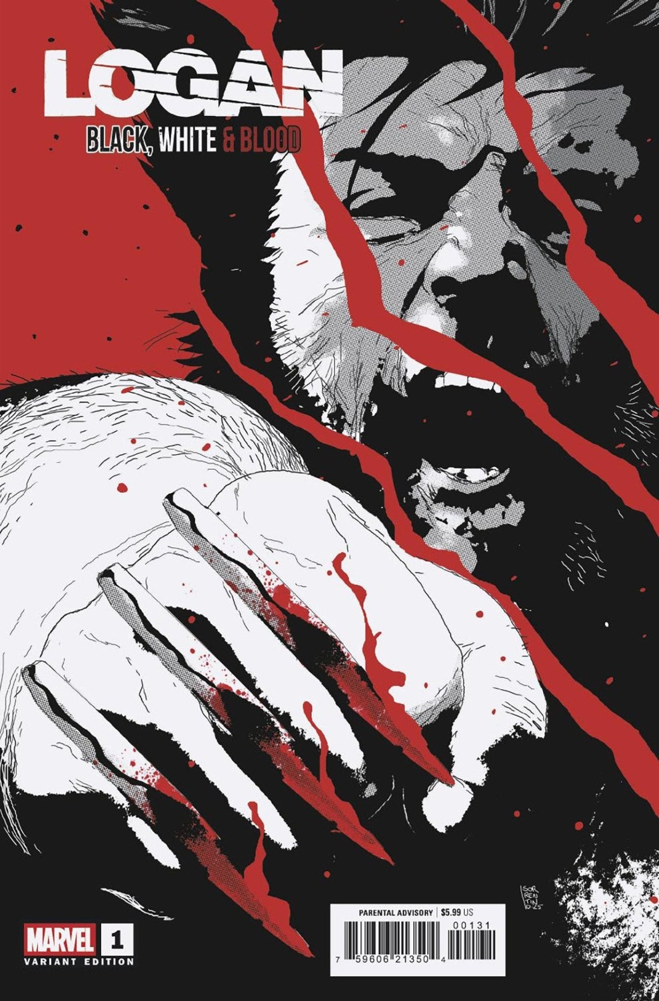 Logan: Black, White & Blood 1 Andrea Sorrentino Variant - Cadets Toys & Comics