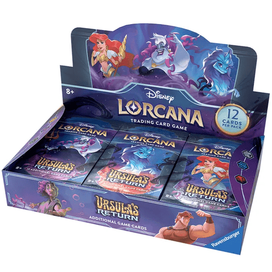 A box of Disney Lorcana Ursula's Return trading cards.