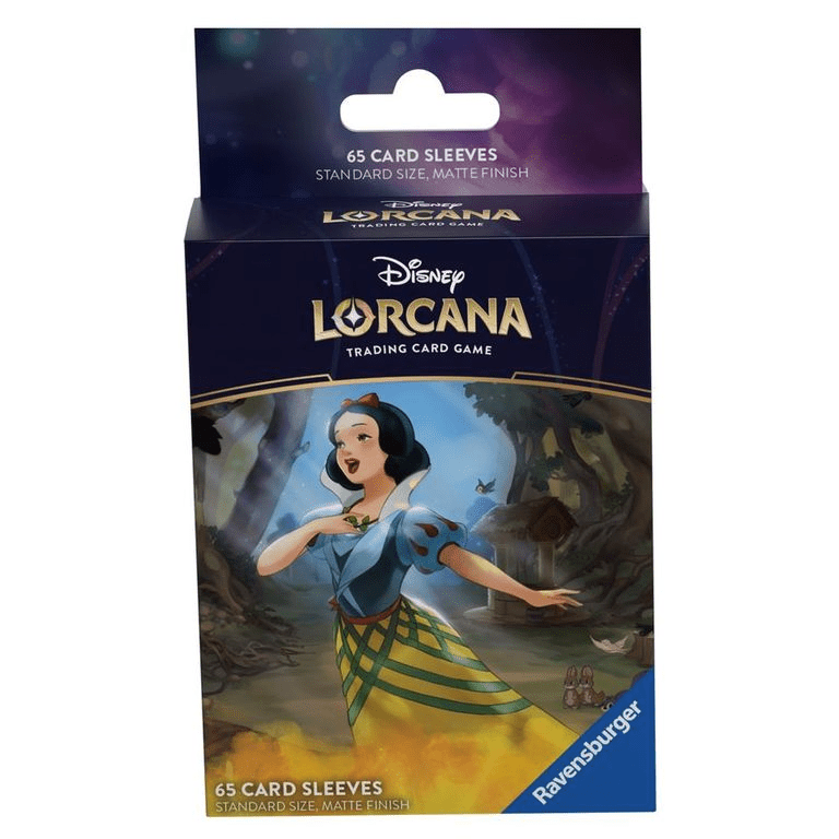 Box of Disney Lorcana trading card sleeves depicting Snow White.