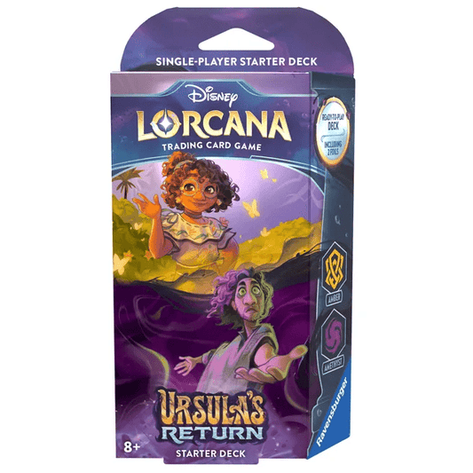 Box of Disney Lorcana: Ursula's Return trading card game with Mirabel and Bruno.