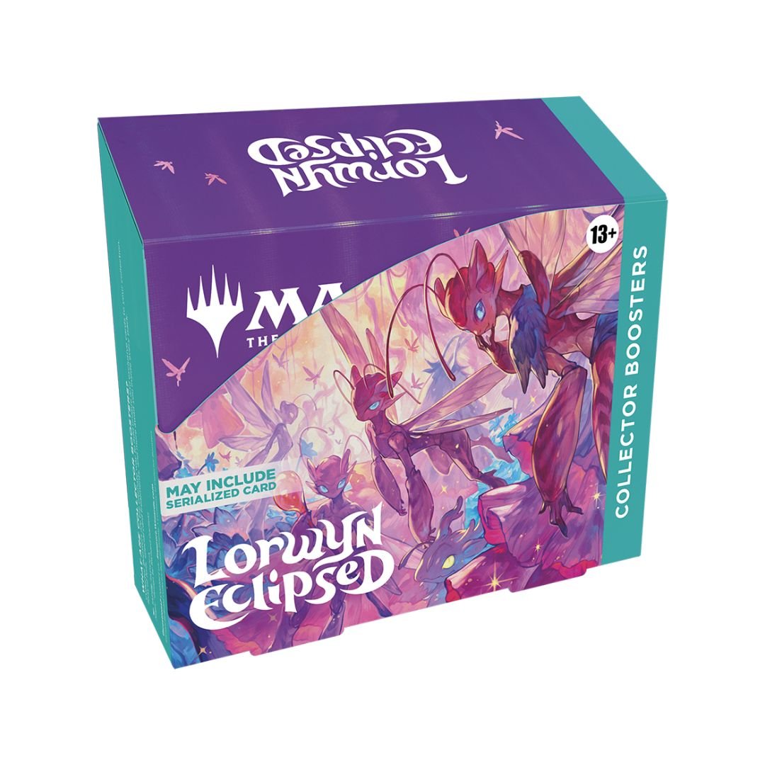 Card game box with artwork of a character named 'Lorwyn Eclipsed' on a white background