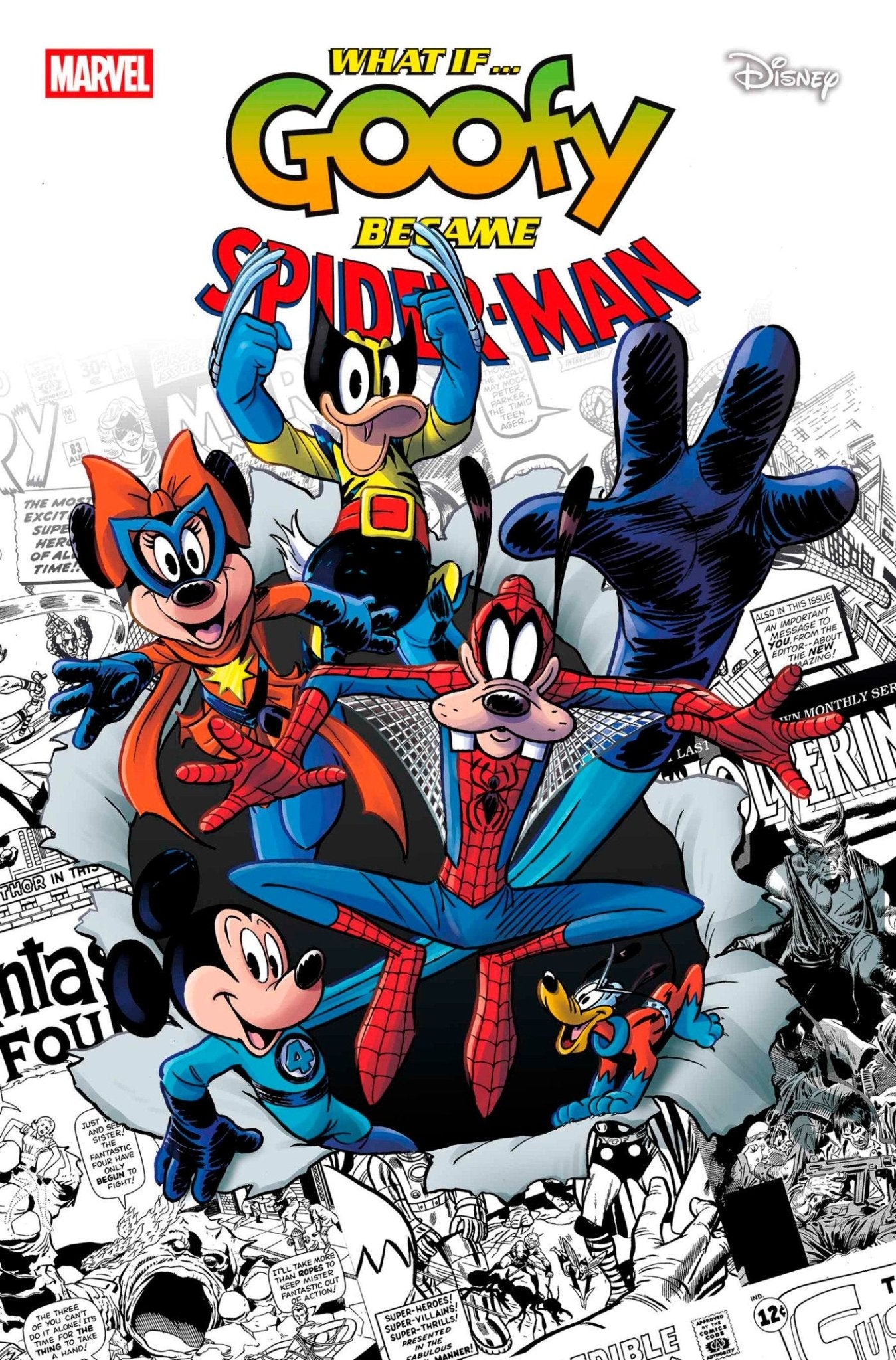 Marvel y Disney: ¿Qué pasaría si...? Goofy se convirtiera en Spider-Man #1 Variante de Andrea Freccero
