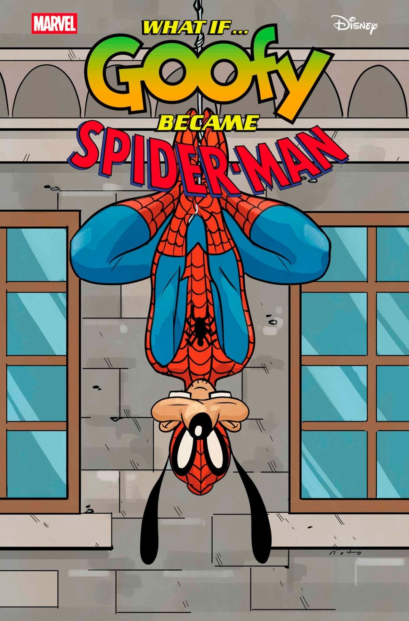 Marvel y Disney: ¿Y si...? Goofy se convierte en Spider-Man #1 Portada variante de Goofy Spider-Man de Phil Noto