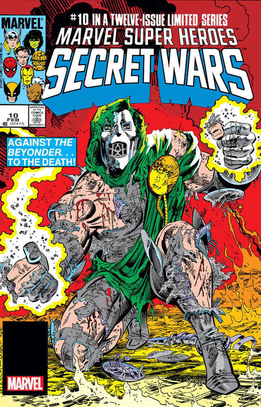 Comic book cover featuring Doctor Doom, tattered and weakened.