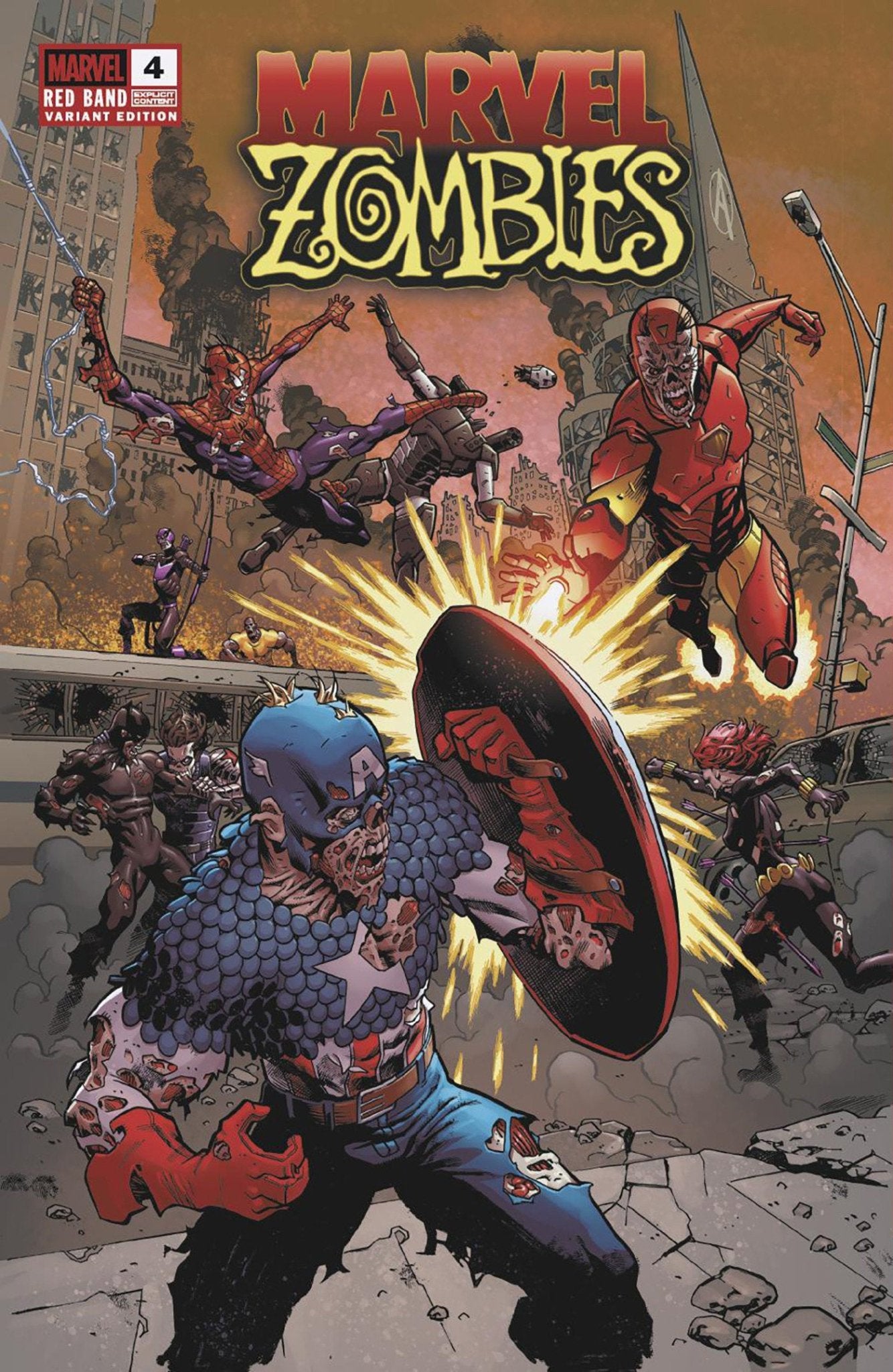 Marvel Zombies: Red Band 4 Mike Hawthorne Variant [Polybagged] - Cadets Toys & Comics
