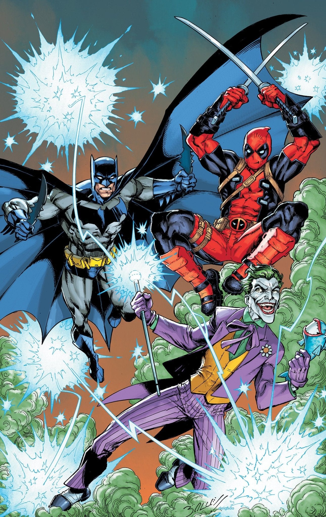 Marvel/DC: Deadpool/Batman #1 Mark Bagley Ratio Virgin 2 Nd Printing Variant