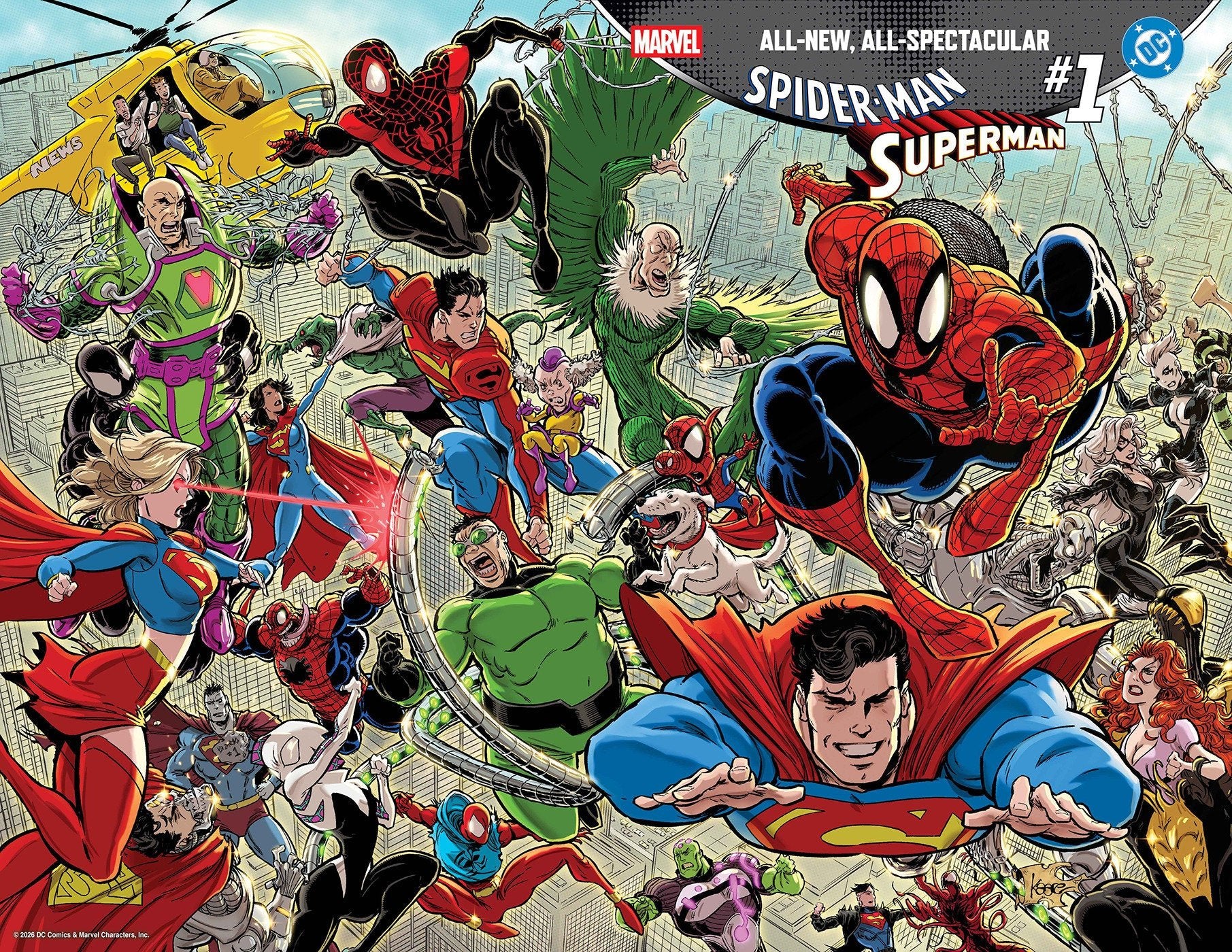 Marvel/DC: Spider - Man/Superman 1 Kaare Andrews Wraparound Variant - Cadets Toys & Comics