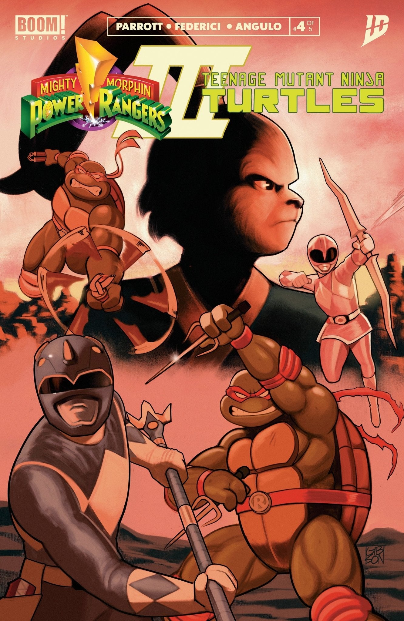 Mighty Morphin Power Rangers/Teenage Mutant Ninja Turtles III 4 J Foc Reveal Variant (Dressed, Gibson) - Cadets Toys & Comics