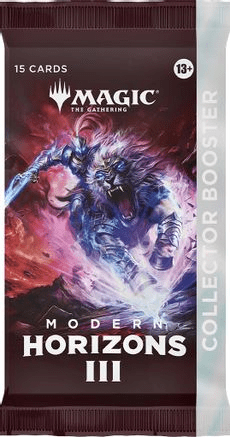 A Modern Horizons III Magic the Gathering collector booster pack.