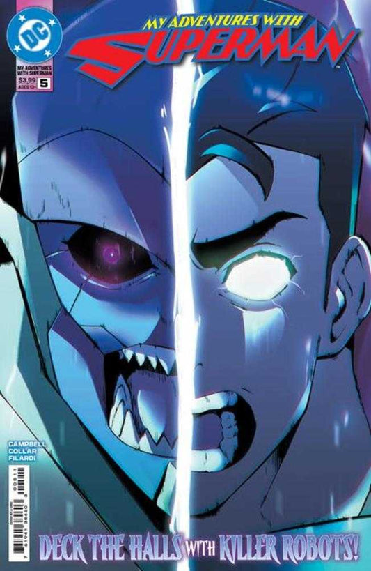 Comic book cover featuring Superman and a robot.