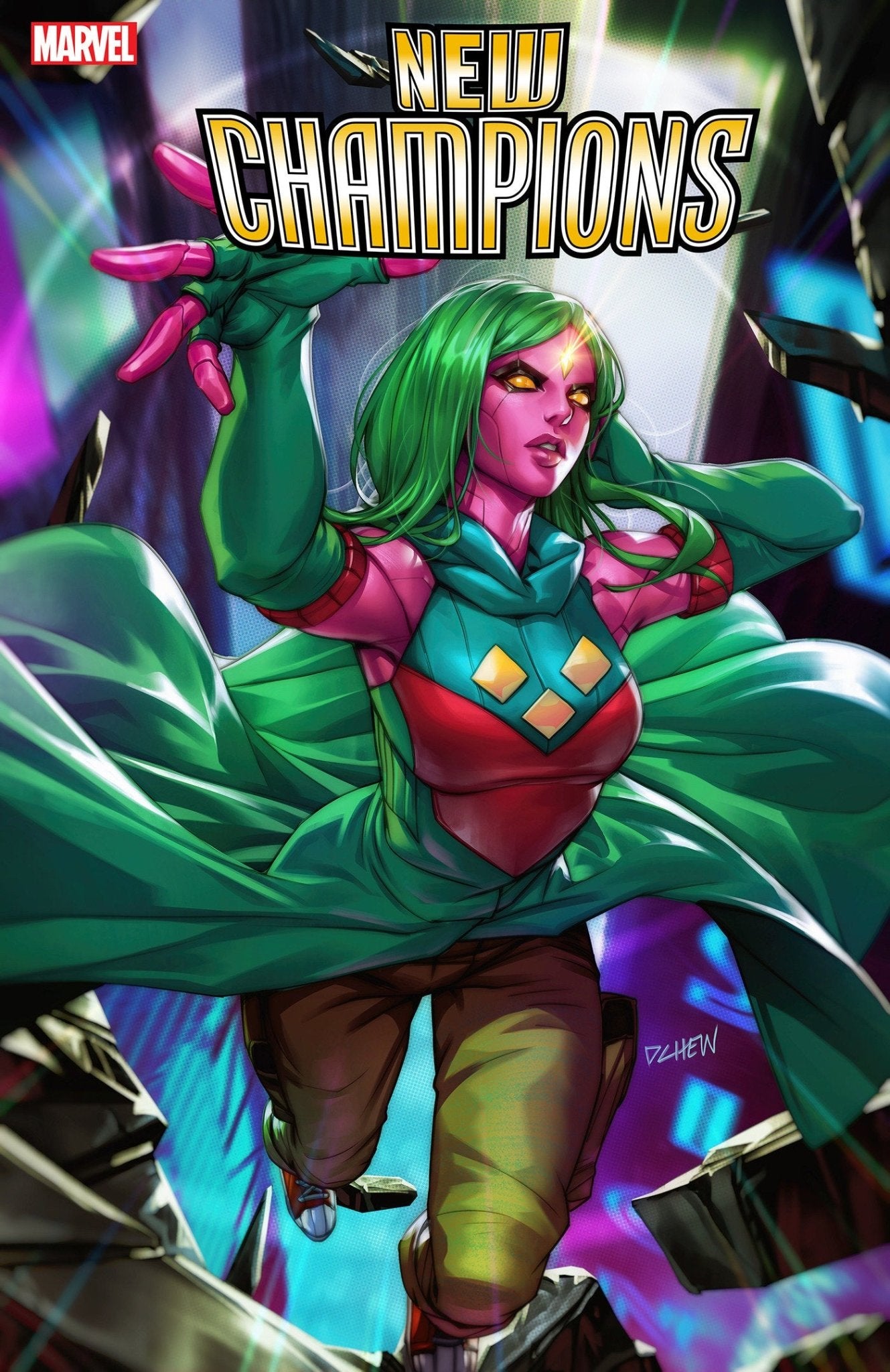 New Champions 3 Derrick Chew Viv Vision Variant - Cadets Toys & Comics