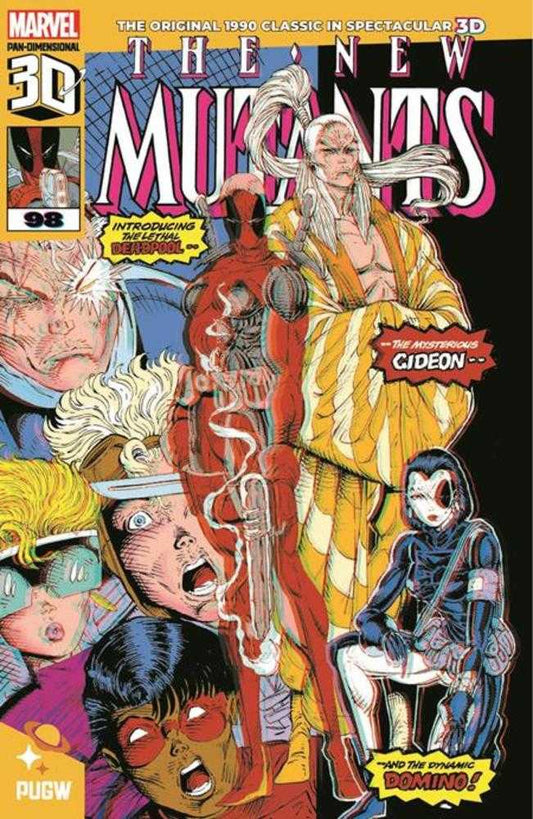 Comic book cover with characters Deadpool, Gideon, and Domino.