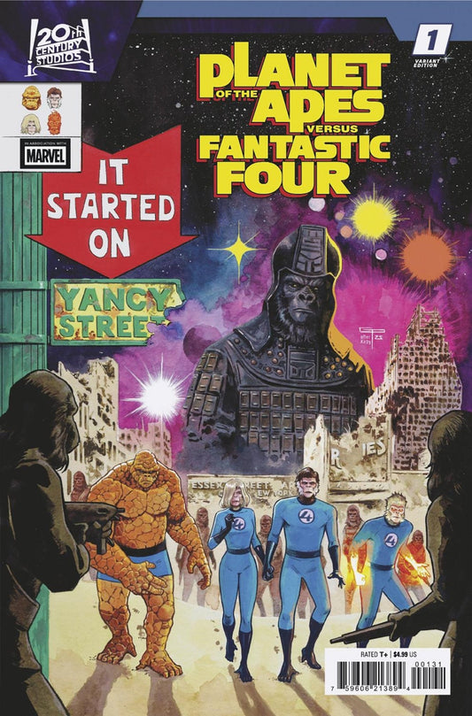 Planet Of The Apes vs. Fantastic Four 1 German Peralta Homage Variant - Cadets Toys & Comics