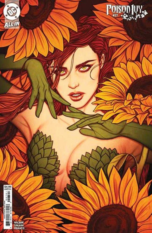 Comic book cover featuring Poison Ivy surrounded by sunflowers.