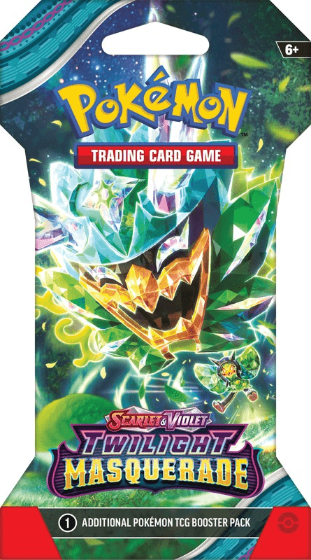 A pack of Pokémon TCG cards from the "Scarlet & Violet: Twilight Masquerade" series.