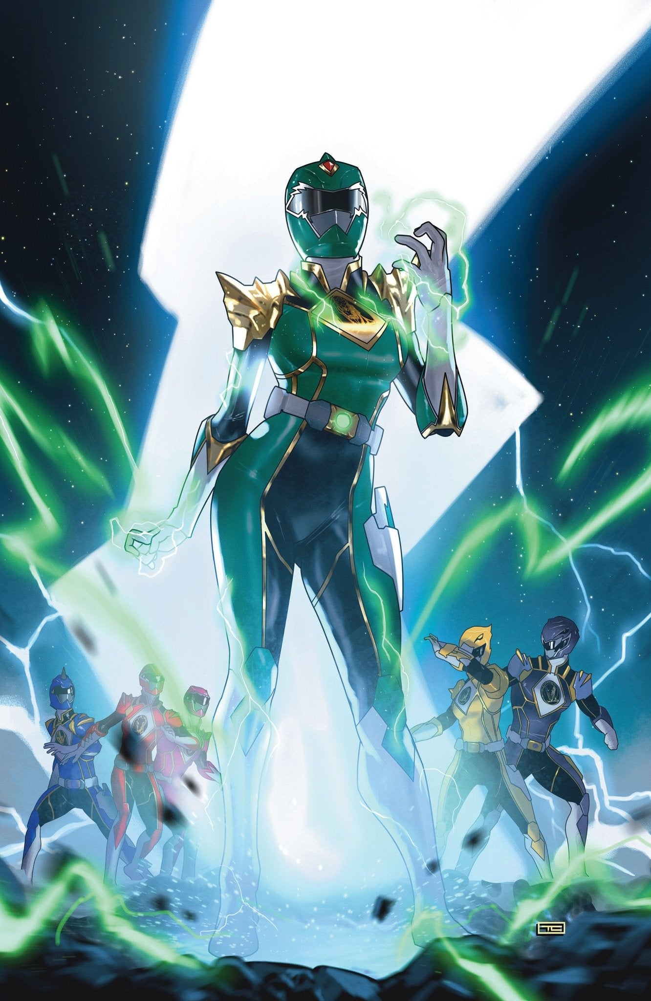 Power Rangers Prime #9 | Variante desbloqueable (Arte completo, Clarke)