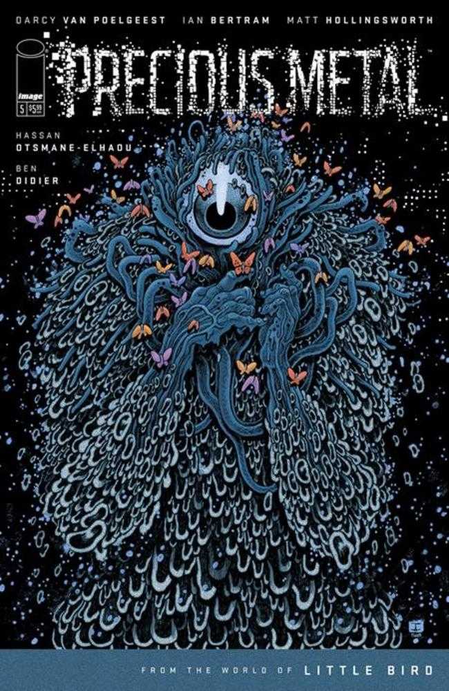 Comic book cover featuring a large, stylized, multi-eyed creature with butterflies.