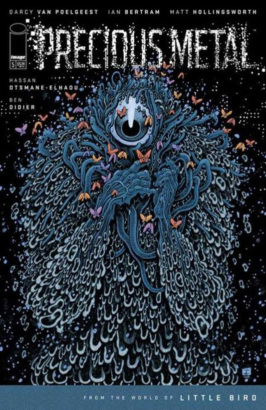 Comic book cover featuring a large, stylized, multi-eyed creature with butterflies.
