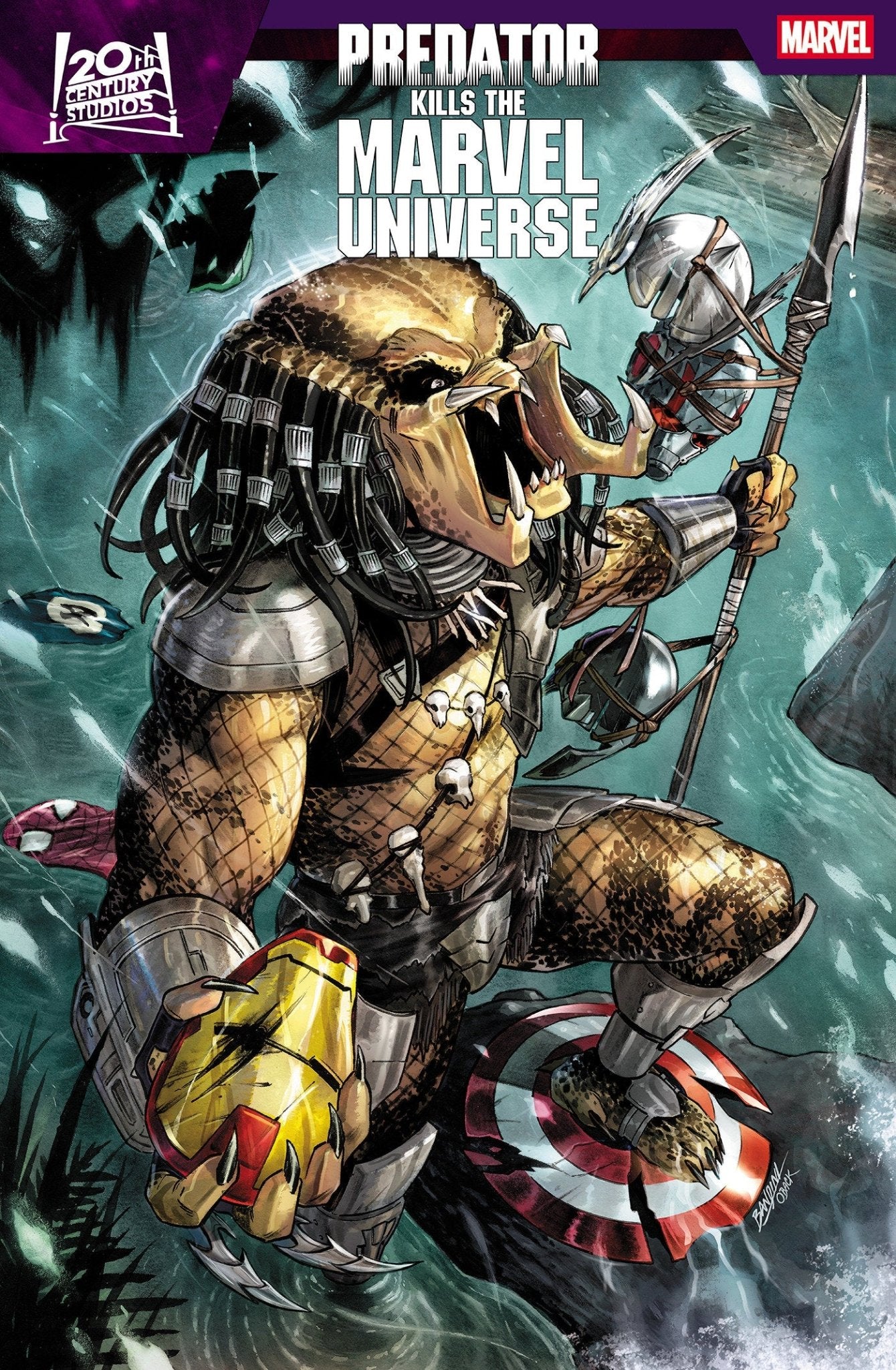 Predator mata al Universo Marvel #1 Variante Foil de Michele Bandini