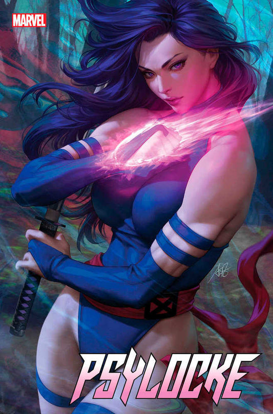 Psylocke comic book cover art.