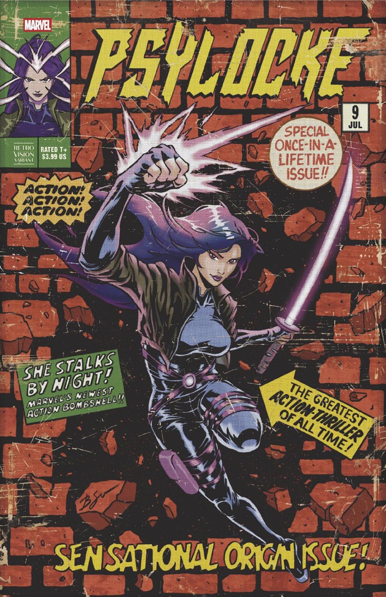Psylocke #9 Benjamin Su Variante Retrovision