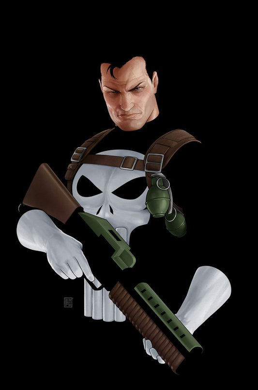Punisher 1 John Tyler Christopher Negative Space Full Art Variant - Cadets Toys & Comics
