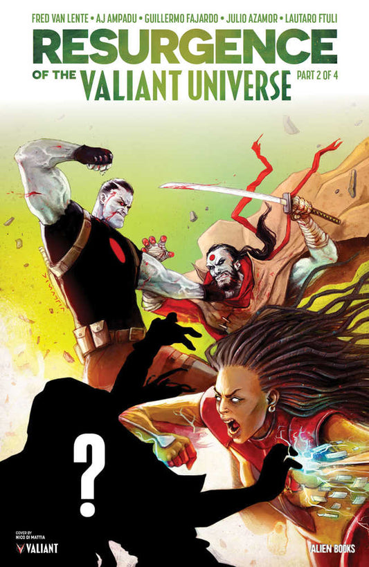 Comic book cover featuring Bloodshot, Punk Mambo, and a mysterious figure.