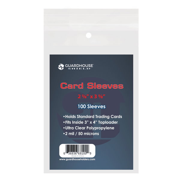 Funda protectora para tarjetas coleccionables estándar, transparente, 2 5/8" x 3 5/8"