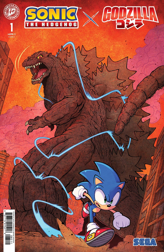Sonic The Hedgehog X Godzilla 1 Cover A (Lawrence) - Cadets Toys & Comics