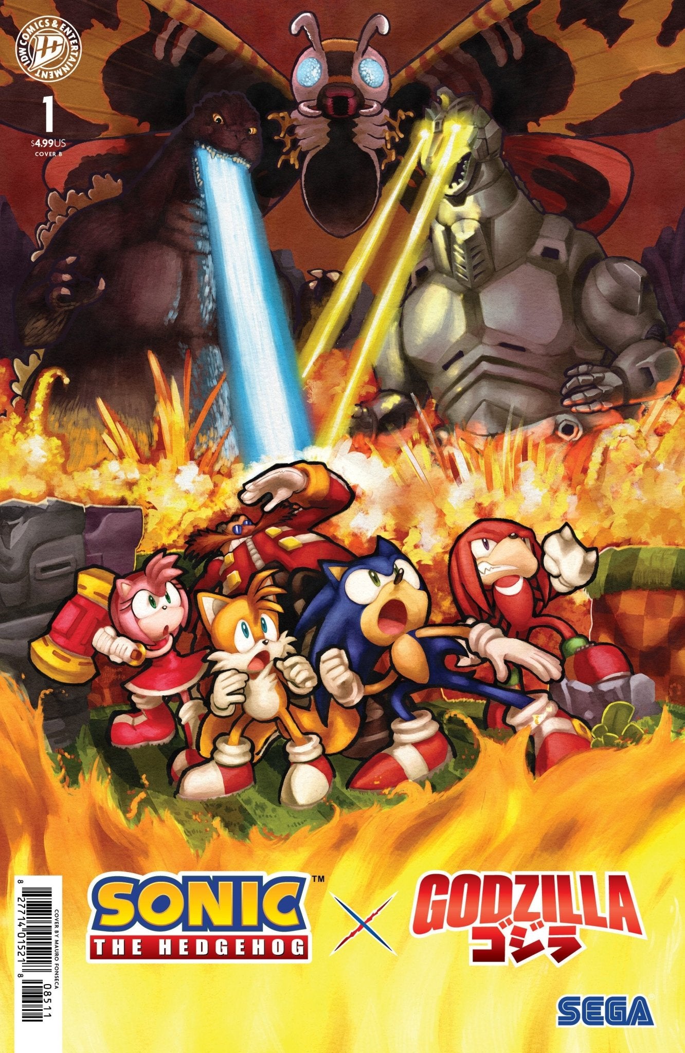 Sonic The Hedgehog X Godzilla 1 Variant B (Fonseca) - Cadets Toys & Comics