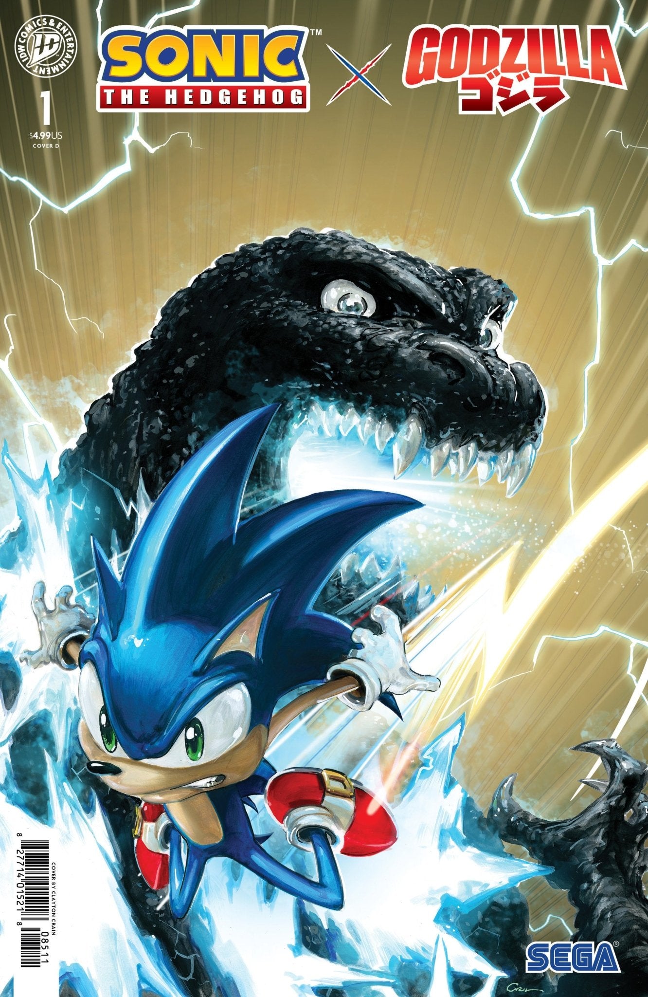 Sonic The Hedgehog X Godzilla 1 Variant D (Crain) - Cadets Toys & Comics