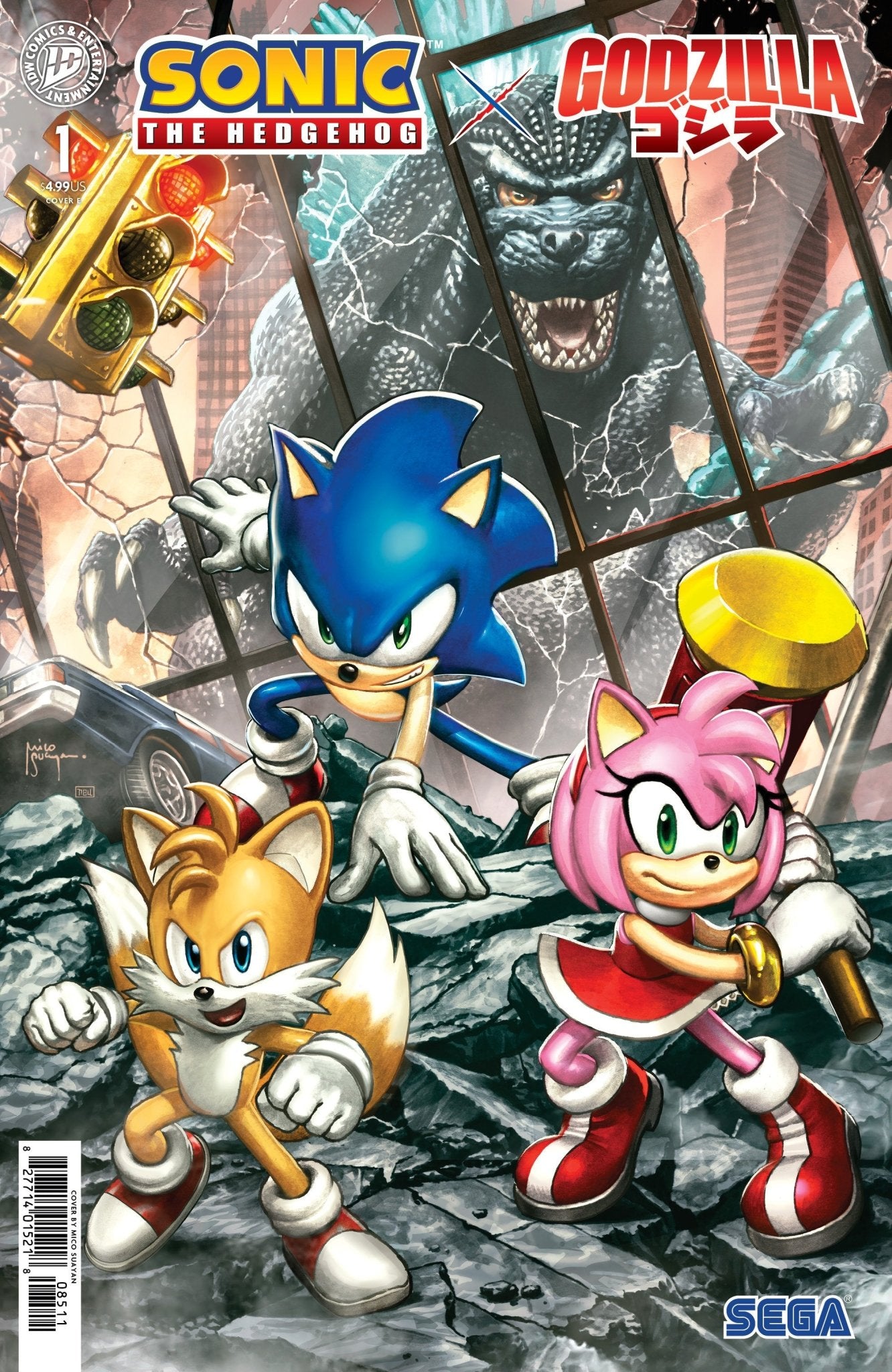 Sonic The Hedgehog X Godzilla 1 Variant E (Suayan) - Cadets Toys & Comics