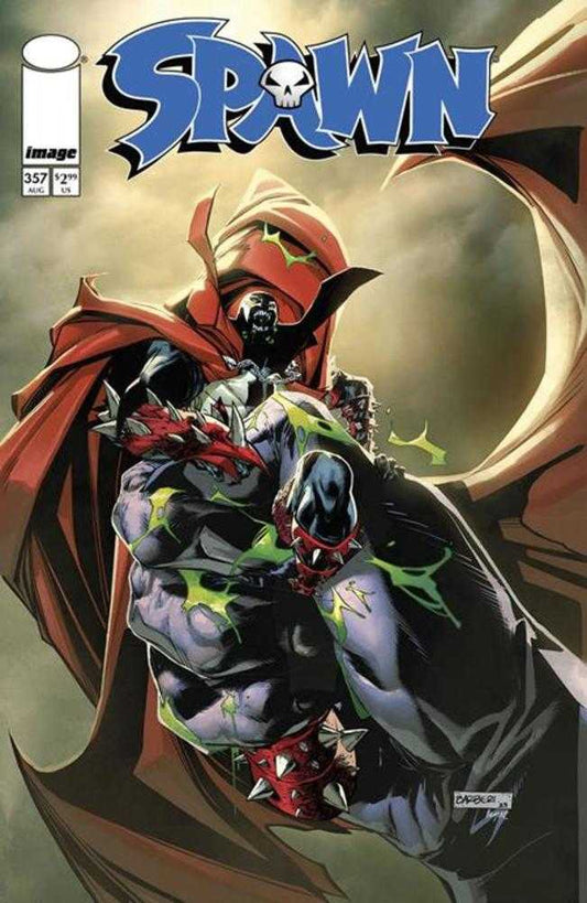 Spawn comic book cover featuring the character in a red cape and spiked wristbands.