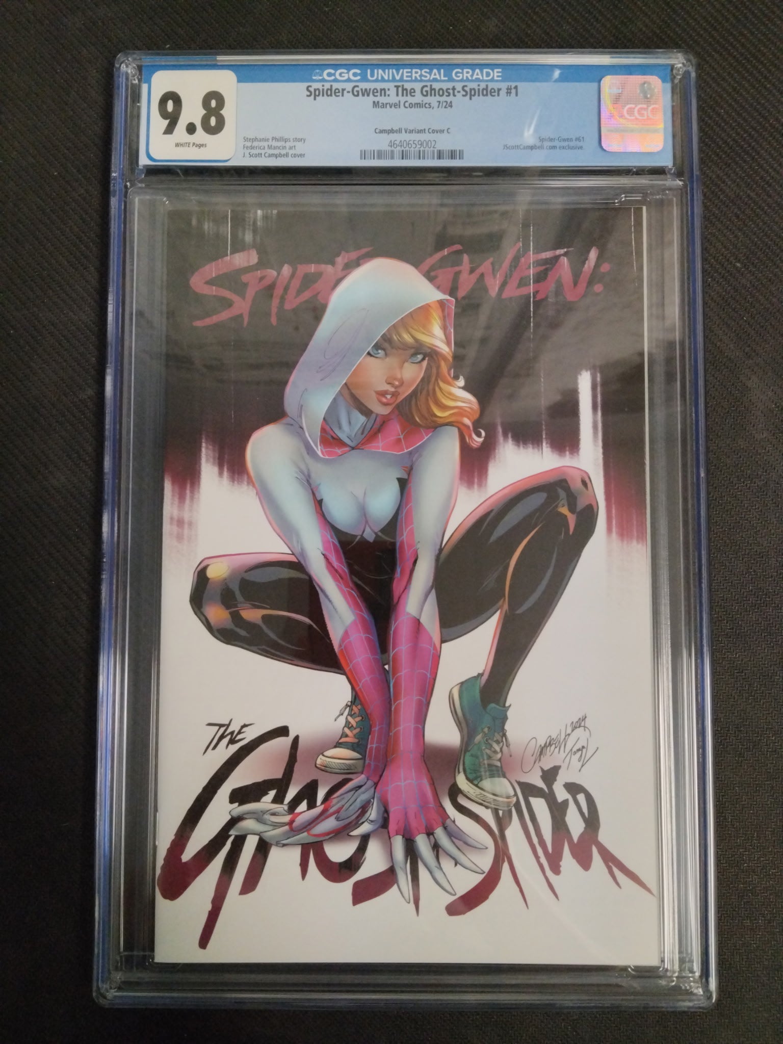 Spider - Gwen: Ghost - Spider 1 - J Scott Campbell CGC 9.8 - Cadets Toys & Comics