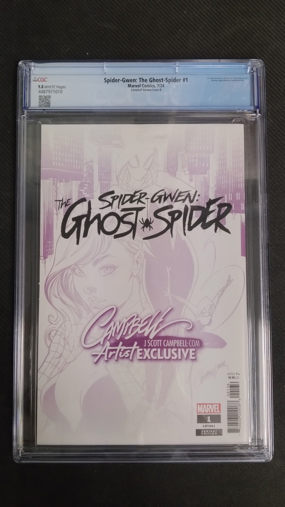 Spider - Gwen: Ghost Spider 1 J Scott Campbell Virgin Variant (CGC 9.8) - Cadets Toys & Comics