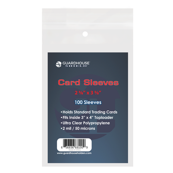 Shield Sleeve for Standard Trading Cards, Clear, 2 5/8" x 3 5/8"