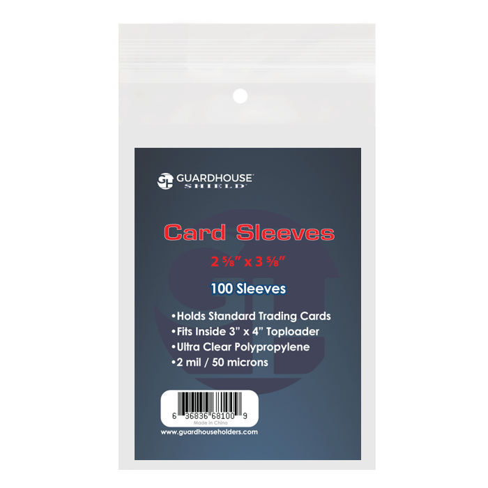 Shield Sleeve for Standard Trading Cards, Clear, 2 5/8" x 3 5/8"