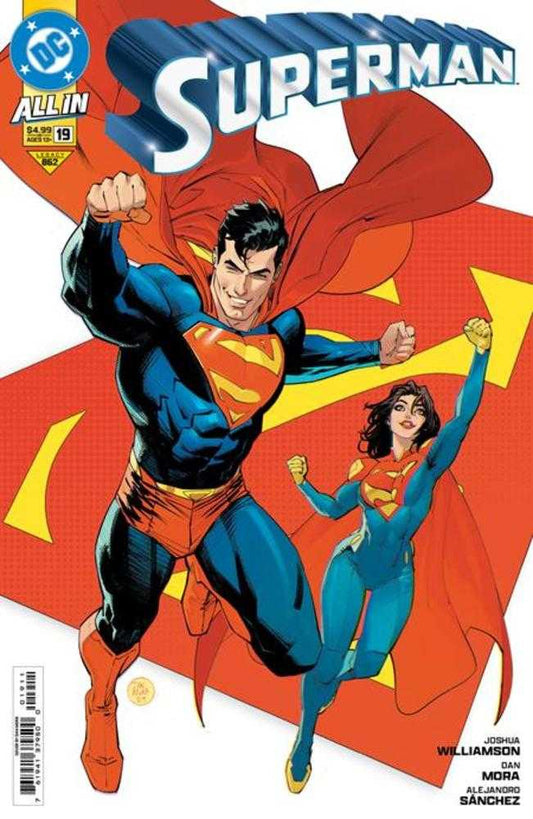 Comic book cover with Superman and Supergirl.