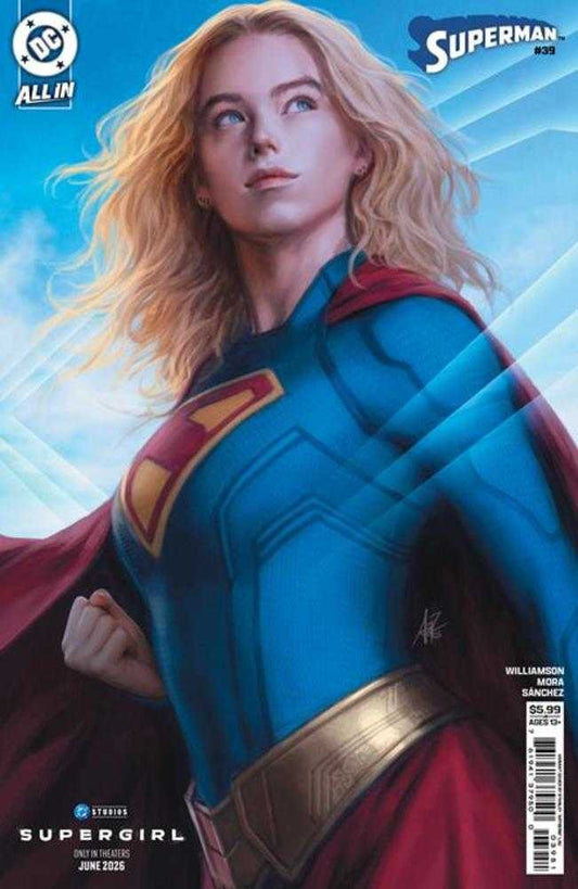 Superman 39 Cover E Stanley Artgerm Lau Supergirl Movie Card Stock Variant (The Reign Of The Superboys) - Cadets Toys & Comics