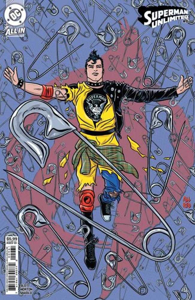 Superman Unlimited 9 Cover F Michael Allred Punk Rock Card Stock Variant - Cadets Toys & Comics