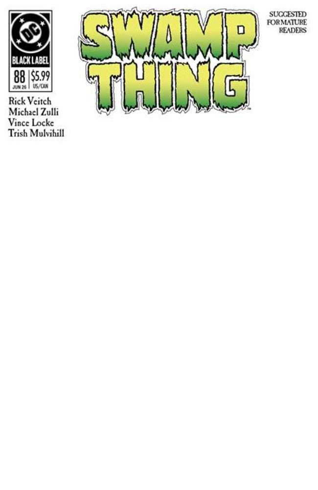 Swamp Thing 1989 1 (Of 4) Cover C Blank Card Stock Variant (Mature) - Cadets Toys & Comics