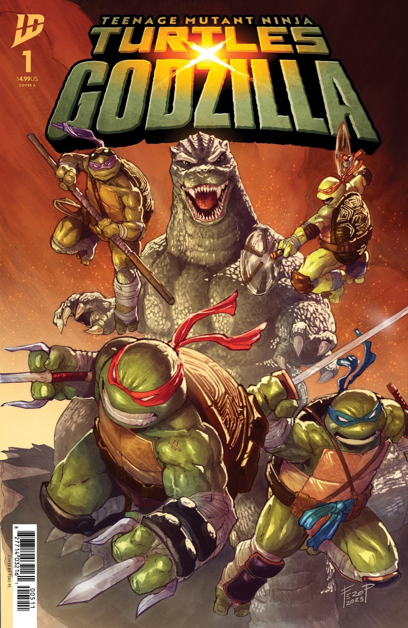 Tortugas Ninja Mutantes Adolescentes X Godzilla #1 Portada A (Pe)