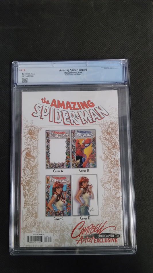 The Amazing Spider - Man 6 J Scott Campbell Varian C CGC 9.8 - Cadets Toys & Comics