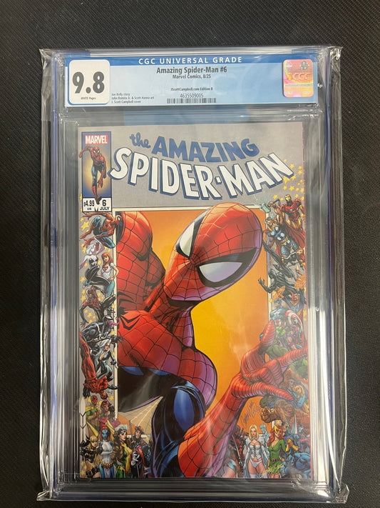 The Amazing Spider - Man 6 J Scott Campbell Variant B CGC 9.8 - Cadets Toys & Comics